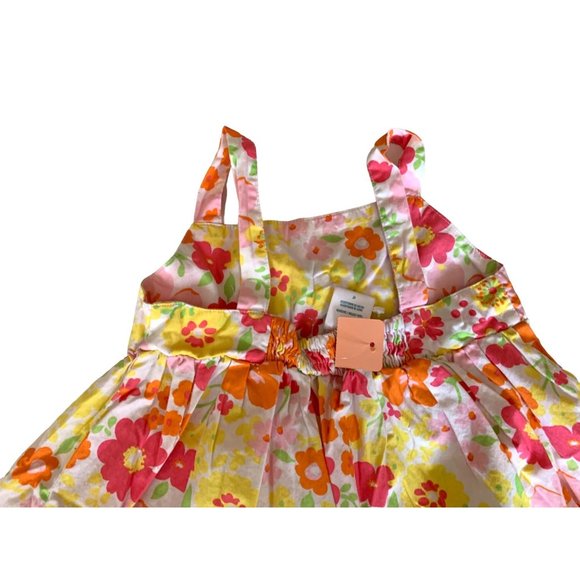 Wonder Kids Girls Size 4T Summer Sleeveless Dress floral Bow Pink Orange - Picture 4 of 4